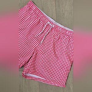 Red Gingham Men's Swim Shorts
